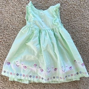 Toddler girls 18-24mo mint green llama dress, like new
